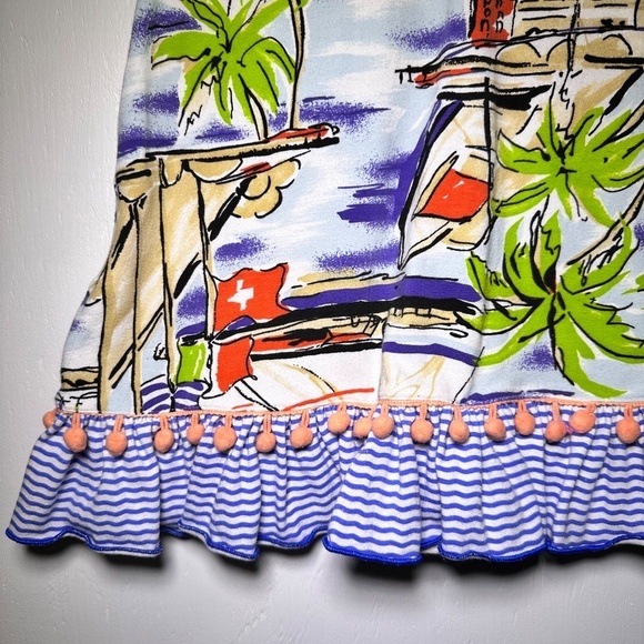 SASSY ME Girls 4 Sailboat Boat Pom Pom Anchor Nautical Beach BOUTIQUE DRESS - Picture 4 of 7